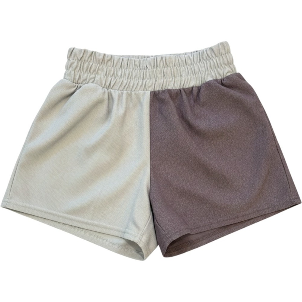 Five Dancewear Kids YXL Colorblock Athletic‎ Shorts Purple Grey Elastic Waist